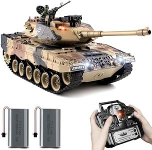 Supdex 1:18 RC Tank, 2.4Ghz German Leopard II Remote Control Model Toys, RC Vehicle Tank That Shoots BBS and Water Bombs for Adults and Kids, Military Army Toys with Smoke, Lights, Sound and Recoil