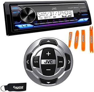 JVC KD-X38MBS Marine Digital Receiver W/BT, USB, XM Ready + RM-RK62M Wired Marine Remote Control
