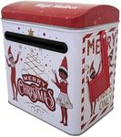 The Tin Box Company The Elf on The Shelf Tall Magic Mailbox with Plastic Flag, Red and White