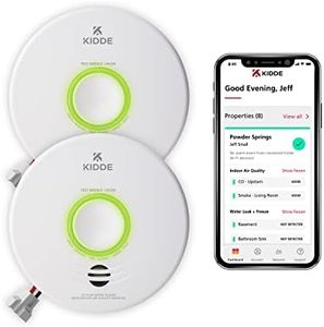 Kidde Smart Smoke Detector & Indoor Air, Quality Monitor, WiFi, Alexa Compatible Device, Hardwired w/Battery Backup, Voice & App Alerts, 2 Pack