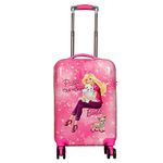 SWARN Preety Barbie Printed Abs Polycarbonate Children Hard Shell 4 Spinner Wheels Trolley Bag For Girls (Pink) (20 Inches - 0512), 50 Cm