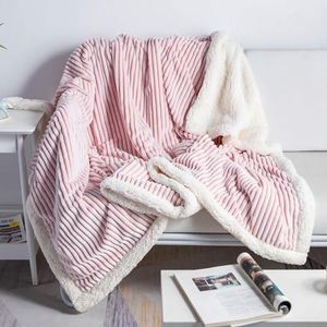 DISSA Sherpa Blanket Fleece Throw – 51x63, Pink & White – Soft, Plush, Fluffy, Fuzzy, Warm, Cozy, Thick – Perfect for Couch, Bed, Sofa, Chair - Reversible Throw Blanket