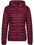 Wantdo Women's Causal Packable Ultra Light Weight Down Coat(Wine Red, L)