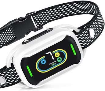 Anti Bark Collar for Dogs Rechargeable, Anti Barking Dog Collars with 7 Sensitivity Adjustable Vibration & Beep Modes Humane Smart Dog Barking Deterrent Device for Small Medium Large Dogs, White