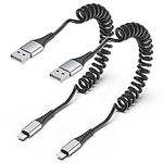 Coiled Lightning Cable, 2 Pack Coil