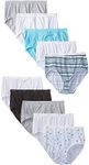 Hanes Women's Cotton Brief Value Pack, 10-Pack, Assorted Brief Underwear (Colors May Vary), Solid/Print Mix, 10