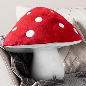 AELS 15.35 Inches Mushroom Pillow, Cute 3D Polka Dot Mushroom Plush, Decorative Throw Pillow for Mushroom Lover Sofa Couch Living Room Bedroom Nursery Decor, Red