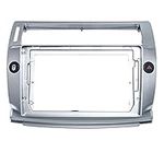 QANAZ 2Din Car Radio Audio Face Plate Fascia Frame/Fit For Citroen C-Quatre 9" Big Screen CD/DVD Player Panel Dash Mount Kit (Color Name : Silver)