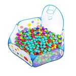 Toyletgo Kids Ball Pit, Indoor & Outdoor Baby Toddler Ball Pit Tent, Large Portable Pop Up Ball Pool with Basketball Hoop(Balls not Included) (Blue)