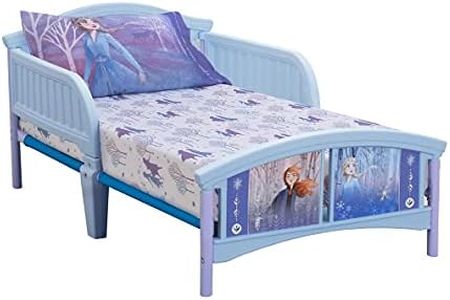 Disney Frozen II Traveling North Lavender, Light Blue & Plum 2Piece Toddler Sheet Set - Fitted Bottom Sheet, Reversible Pillowcase, Lavender, Light Blue, White, Plum (8575396)