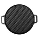 Double Sided Cast Iron Griddle Pan for BBQ - 30 cm