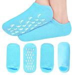 ZEPOHCK Gel Moisturizing Socks, Spa Gel Soften Socks for Dry Cracked Feet Skins, Gel Lining Infused with Essential Oils and Vitamins (2 Pair) (Blue)