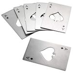 Anbers Stainless Steel Credit Card Size Beer Opener, Casino Poker Shaped Bottle Opener 6 Pcs