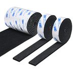 Vicloon Furniture Pad, 3 Rolls Floor Protectors for Furniture Feet (120x10x0.5cm+120x2x0.5cmx2), Felt Pads Tailorable for Chair Feet Legs, Tiled, Cabinet, Hardwood Floor Protectors(Black)