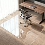 Kuyal Glass Chair Mat for Carpet, 48" x60" Heavy Duty Tempered Glass Office Chair Mat, 1/5" Thick Computer Chair Mat with Rounded and Polished Edges, Can be Used on Carpet or Hard Floor, Ship Flat