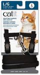 Catit Nylon Adjustable Cat Harness and Lead Set, Black, Large