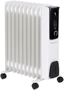 EMtronics EMOFR11WH 2500W/2.5KW 11 Fin Portable Electric Oil Filled Heater Radiator with Adjustable Thermostat and 3 Heat Settings for 20 sqm Room - White