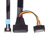 chenyang PCI-E 5.0 MCIO 4X 38Pin SFF-TA-1016 to U.2 SFF-8639 Cable with SATA Power 0.5M, CY-SF-081