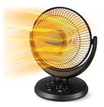 800-Watt Electric Space Dish Heater, Black, 14"