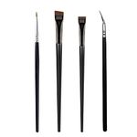 SALOCY 4 Pieces Eyeliner Brush Fine Angled Winged - Flat Liquid Gel Liner Brush,Angle Wing Brushes,Pencil Point Thin Bristle Brush,Fine Bent Eyeliner Brush Perfect for Eye Make Up