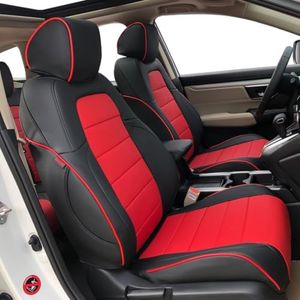EKR CRV Seat Covers Custom Fit for Honda CRV 2023 2024 2025 2026 Leather Car Seat Cover Full Set for Trucks SUV,Waterproof Car Seat Cushion,Faux Leather (Red/Black)