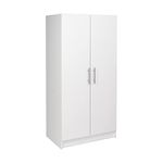 Prepac Elite 32" Storage Cabinet Armoire, White Storage Cabinet, Linen Cabinet, Wardrobe Cabinet with Hanging Rail and Shelves 21" D x 32" W x 65" H, WESW-3264-K