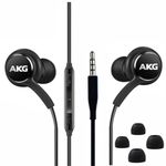 2024 in-Ear earplug Stereo Headphones for Samsung Galaxy S10, S10E, S10+, S8, S8+, S9, S9+, Note 9- Designed by AKG - 3.5 mm Jack with Microphone and Volume Buttons (Black)