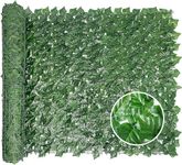 Artificial Ivy Privacy Fence Screen, 5m x 1m Garden Screening UV Protected Hedge Roll Screen, Faux Vine Leaf Decoration for Outdoor Garden Wall Free 50 Green Nylon Ties (39.37 * 196.85 inch)