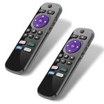 (2 Pack) Gvirtue Universal Remote Control Fit for RCA Roku Smart TV 32 40 43 49 50 55 60 65 70 inch, and Replacement for TCL Haier Philips LG Hitachi Element Sanyo Roku Smart 4K LED LCD HDR UHD TV