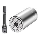 Skycabin Universal Socket Wrench Set - Multi-Function Ratchet Universal Socket Adapter Grip, 7mm to 19mm (1/4 inch to 3/4 inch) Magic Spanner Grip, Self-Adjusts Power Drill Adapter Professional Repai