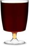 Regalzone 100 X One Piece Disposable Plastic Wine Glasses (200Ml). Offer Pack of 100 Glasses with 4 X Aios Drinks Mats in Box