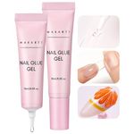 Makartt Gel Nail Glue for Press On Nails - Super Strong 3 in 1 Solid Nail Glue Gel for False Nail Tips, UV Nail Gel, Long Lasting Manicure Bond, Curing Needed, Pack of 2