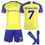 Umiquansome Football Kits for Kids No.7 Football Jersey Kit for Kids and Aldult Football Kit Jersey Football Set Football Kit for Kids Shirt Shorts Sock Football Tracksuit for Mens and Boys