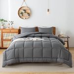 WhatsBedding Grey Comforter Set, Ki