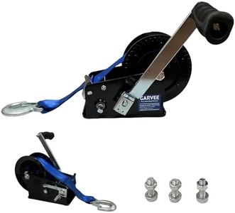 Garvee 3500lbs Heavy Duty Boat Trailer Winch with 33FT Strap, Dual-Speed 4:1/8:1 Gear Ratio & 2-Way Ratchet, Professional Hand Crank Winch for Pulling Boat, Trailer, Truck, RV, ATV, Jet Ski