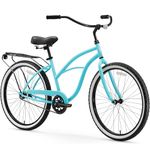 sixthreezero Around The Block Women's Single Speed Cruiser Bicycle, Teal Blue w/ Black Seat/Grips, 26" Wheels/17" Frame