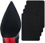 GADEBAO Shoe Sole Protector, 4 Pcs Self Adhesive Shoe Bottom Protector for High Heels, Silicone Anti Slip Shoe Grips on Bottom of Shoes, Sole Guard Non Slip Pads for Shoes (Medium, 6" by 4", Black)