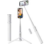 ULCLAYRUS 60" Aluminum Selfie Stick Tripod for iPhone and Android with Remote,Travel Tripod, Phone Tripod Stand 270 Rotation for iPhone 14/13/12/11 Pro/XS Max/XS/XR/X, Samsung and Smartphone White