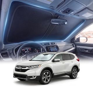 DMJN Windshield Sun Shade for Honda CRV (2017-2022), Car Sunshade for Front Windshield [Nano Ice-Crystal Coatings] UPF50+ Heat Block & UV Reflective - Protect Interior & Keep Cooler