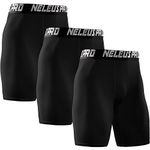 Neleus Men's 3 Pack Athletic Compression Short,6028,Black,M,Tag L