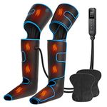 CINCOM Leg Massager with Heat and Compression, Full Leg Massager for Circulation and Pain Relief with 3 Heats 3 Modes 3 Intensities Gift for Mom Dad