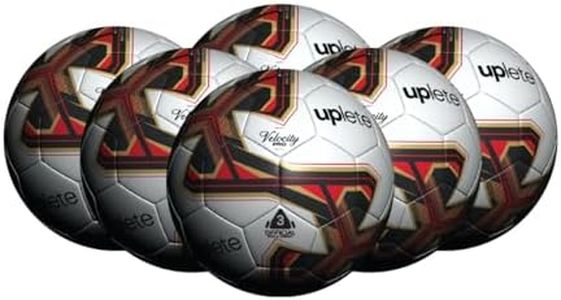 Uplete Soccer Balls for Kids and Adults - 6-Pack with Sizes 3, 4, 5 - Includes Ball Pump and Carry Bag