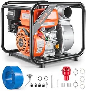 VEVOR Gas Powered Water Pump, 3 in, 242 GPM 7HP Semi Trash Water Transfer Pump Portable, Gasoline Engine with 25 ft Discharge Hose, Heavy Duty Frame, Cast Iron Impeller, for Irrigation, Ponds, Pools