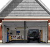 Garage Door Screen for 2 Car 18x7FT, Magnetic Screen Garage with Retractable Fiberglass Mesh and Heavy Duty Weighted Bottom, Easy Assembly & Pass,Hands Free Screen Door w/ 36 Magnets for Garage/Patio