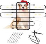 Universal Fit Dog Barrier for SUV,Sedan,Truck,Front/Back Seat,Elastic 6 Ropes&Steel Hooks Firmly Fixed,42.5"–62"Width Adjustable,Dog Car Barrier Follow the Seat Movement with Movable Lower Part
