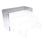 EPOSGEAR Nesting Plinths Clear or Coloured Acrylic Plastic Retail Riser Tiered Counter Display Stands - Perfect for Shops, Stalls, Ornaments, Models etc (Clear, Extra Large - Single)