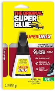Super Glue, SUPERUNIX, Universal Instant Bonding Adhesive, Shockproof & Waterproof, 5g Bottle, Works On Wood, Foam, Paper, Denim, Plastic, DIY Crafts, Metal, Ceramics, Frames