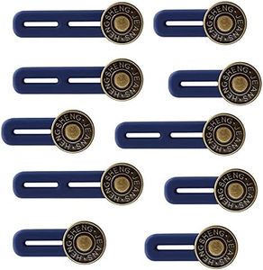 Extensor de botones para pantalones de 10 piezas, botones elásticos, extensor de cintura ajustable, extraíble sin costuras, para camisas, vestidos, pantalones, pantalones de maternidad (bronce)