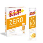 Dextro Energy Zero Calories I Recovery and Hydration Electrolyte Drink I Zero Effervescent Tablets I Orange | 3 Tubes, 60 Tablets |