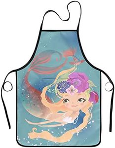 Popologa Cute Kids Aprons for Cooking Painting Baking, Waterproof Toddler Aprons with Pockets, Art Smock for Boys Girls